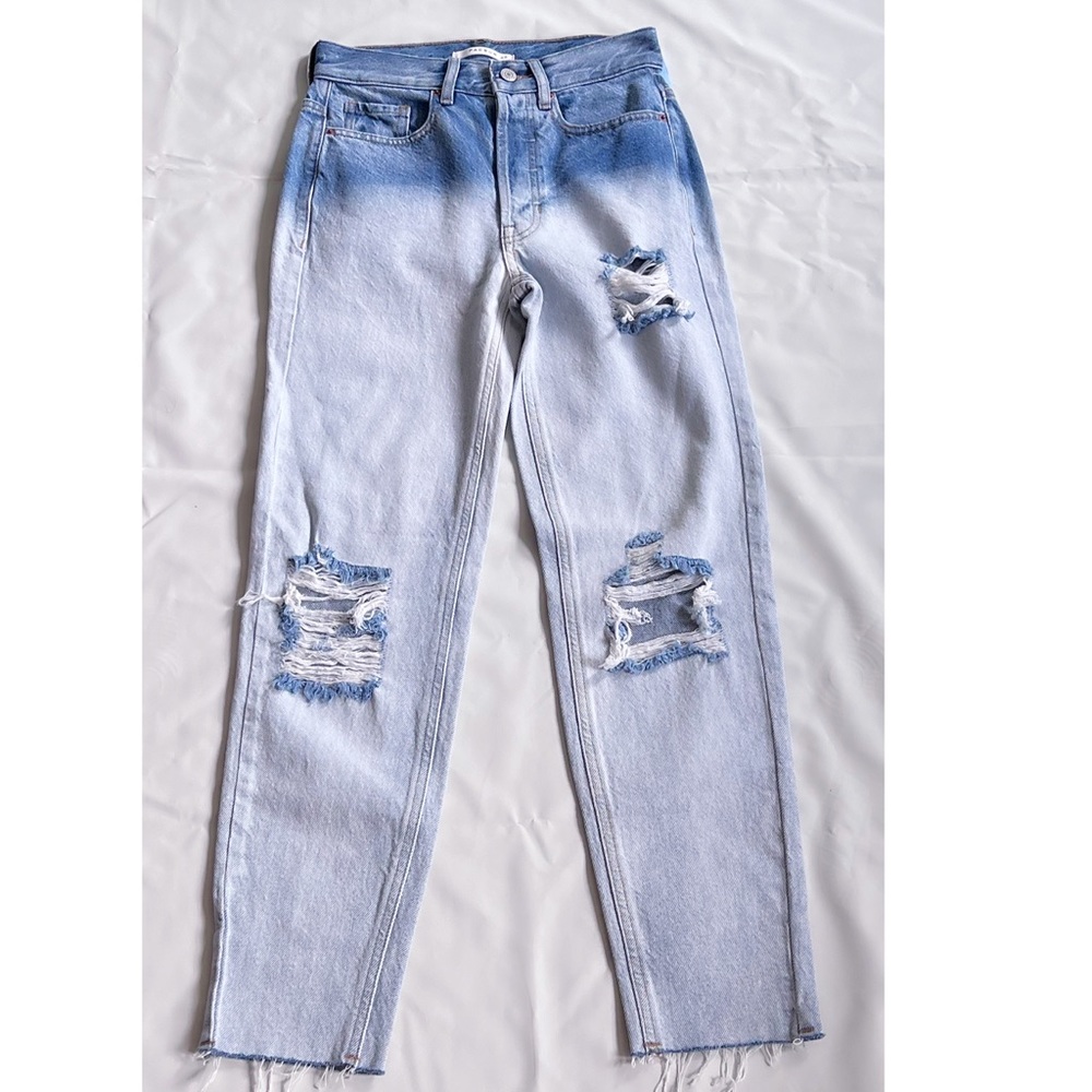Pacsun Light Blue Acid Wash High Waisted Distressed Jeans Size 24 New - Picture 4 of 7